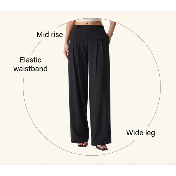OGL Pants Size S Black Ponte-De-Roma Drapey Bamboo Ponte Mid Rise Wide Leg - Picture 4 of 14